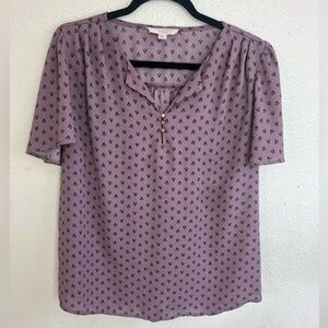 Purple Patterned Women's Top